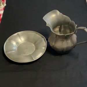 🎉 Host Pick! Vintage Etain Pewter Dish and Pitcher 🎉